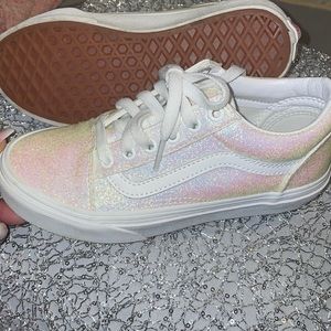Girls sparkle Vans shoes